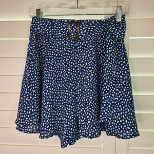 Moon River Blue & White Dot Shorts with Pockets